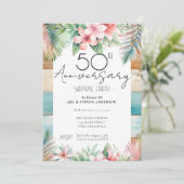 Invitation Fête Surprise pour le 50e Anniversaire Tropicale  (Debout devant)