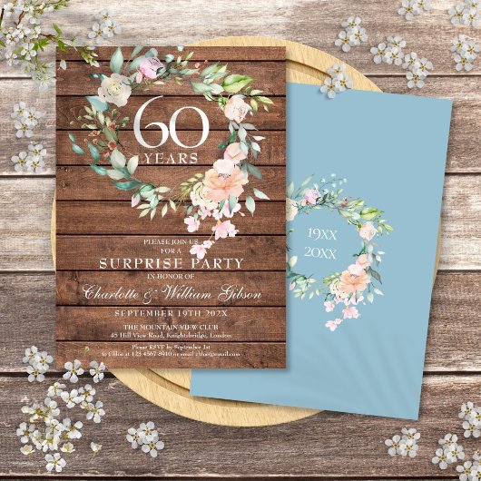 Invitation Fête surprise pour le 60e anniversaire de mariage