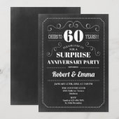 Invitation Fête surprise pour le 60e anniversaire - Tableau n (Devant / Derrière)