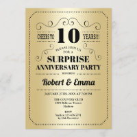 Fête surprise pour les 10 ans d'anniversaire - Or