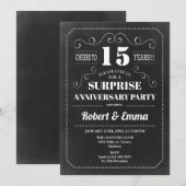 Invitation Fête surprise pour les 15 ans - Tableau noir (Devant / Derrière)