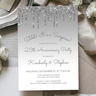 Invitation Fête surprise pour les 25 ans de mariage avec pail