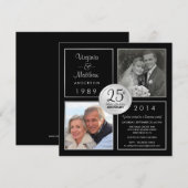 Invitation Fête surprise pour les 25 ans de mariage de l'arge (Devant / Derrière)