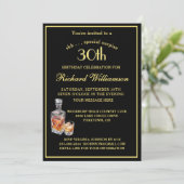 Invitation Fête surprise pour les 30 ans - Noir or classique (Debout devant)