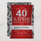 Invitation Fête surprise pour les 40 ans de mariage - Ruby Re (Devant / Derrière)