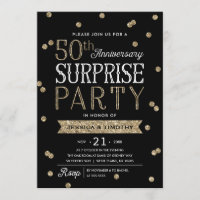 Fête surprise pour les 50 ans avec confettis paill