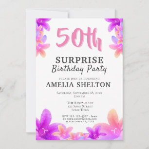 Invitation Fête surprise pour les 50 ans de Campanules Floral