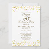 Invitation Fête surprise pour les 50 ans de mariage en or (Devant)