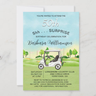 Invitation Fête surprise pour les 50 ans d'une golfeuse