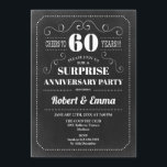 Invitation Fête surprise pour les 60 ans - Tableau noir<br><div class="desc">Invitation à une fête surprise pour les 60 ans de mariage
Design simple de style rétro avec motif de tableau noir. Carte d'invitation noire et blanche. Parfait pour une célébration élégante ! Peut être personnalisé pour n'importe quelle année.
Veuillez m'envoyer un message si vous avez besoin d'une personnalisation supplémentaire.</div>
