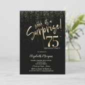 Invitation Fête surprise pour les 75 ans en Or Festif (Debout devant)