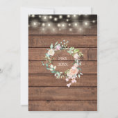 Invitation Fête surprise rustique 50e anniversaire floral (Dos)