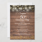 Invitation Fête surprise rustique pour les 50 ans de mariage  (Devant)