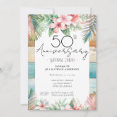 Invitation Fête Surprise Tropicale du 50e Anniversaire (Devant)