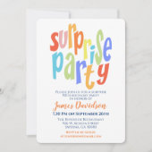 Invitation Fête Surprise Typographie Moderne (Devant)