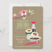 Invitation Fête Sushi Facile Personnaliser Le Thème Japonais (Devant)