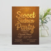 Invitation Fête Sweet 16 Cool et Branchée (Debout devant)