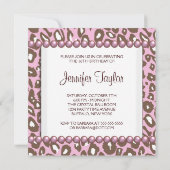 Invitation Fête Sweet 16 Léopard Rose Marron (Dos)