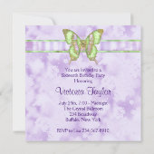 Invitation Fête Sweet 16 Papillon Vert Violet (Dos)