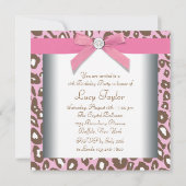 Invitation Fête Sweet 16 Pink Leopard (Dos)
