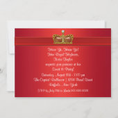 Invitation Fête Sweet 16 Princesse Or Rouge (Dos)