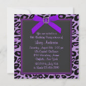 Invitation Fête Sweet 16 Purple Léopard (Dos)