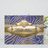 Invitation Fête Sweet 16 Purple Zebra (Debout devant)