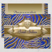 Invitation Fête Sweet 16 Purple Zebra (Devant / Derrière)