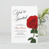 Invitation Fête Sweet 16 Rose Rouge  (Debout devant)