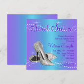 Invitation Fête Sweet 16 Violet et Bleu Sarcelle (Devant / Derrière)