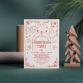 Invitation fête tarot moderne noël