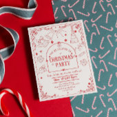 Invitation fête tarot moderne noël