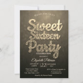 Invitation Fête tendance bokeh cool pour les 16 ans (Devant)