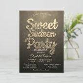 Invitation Fête tendance bokeh cool pour les 16 ans (Debout devant)