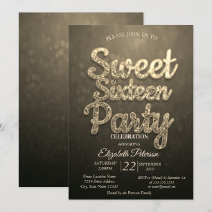 Invitation Fête tendance bokeh cool pour les 16 ans