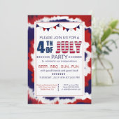 Invitation Fête tendance Rouge, Blanc & Bleu 4 juillet (Debout devant)