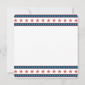 Invitation Fête tendance Rouge, Blanc & Bleu 4 juillet (Dos)