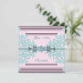 Invitation Fête tenue Pink Teal Blue Black (Debout devant)