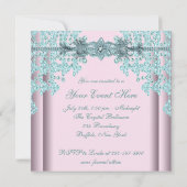 Invitation Fête tenue Pink Teal Blue Black (Dos)