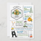Invitation Fête Thème Camping - Badges & Icônes (Devant)