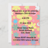 Invitation Fête Thème Hippie (Dos)