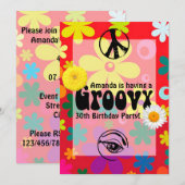 Invitation Fête Thème Hippie (Devant / Derrière)