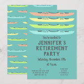 Invitation Fête Thème Kayak Couleurs Pastel (Devant / Derrière)