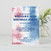 Invitation Fête Tie Dye Patriotique Rouge, Blanc et Bleu (Debout devant)