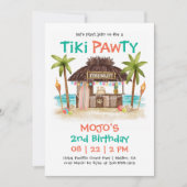 Invitation Fête Tiki Tropicale de plage pour chiens (Devant)