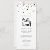 Invitation Fête Time Gold Confetti main lettres (Dos)