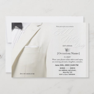 Invitation Fête Tout en Blanc Luxe