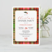 Invitation Fête traditionnelle rouge de Noël à plaid (Debout devant)