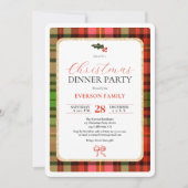 Invitation Fête traditionnelle rouge de Noël à plaid (Devant)