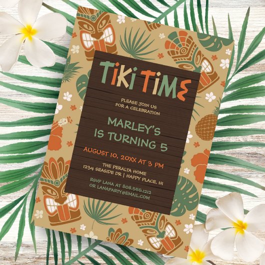 Invitation Fête Tropical Tiki Anniversaire